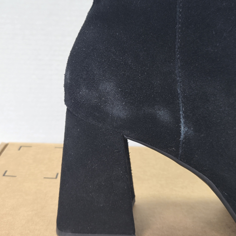 Dolce Vita Gracey Black Suede Leather Platform Block Heeled Boots Size 7.5 7 1/2 - Picture 15 of 16